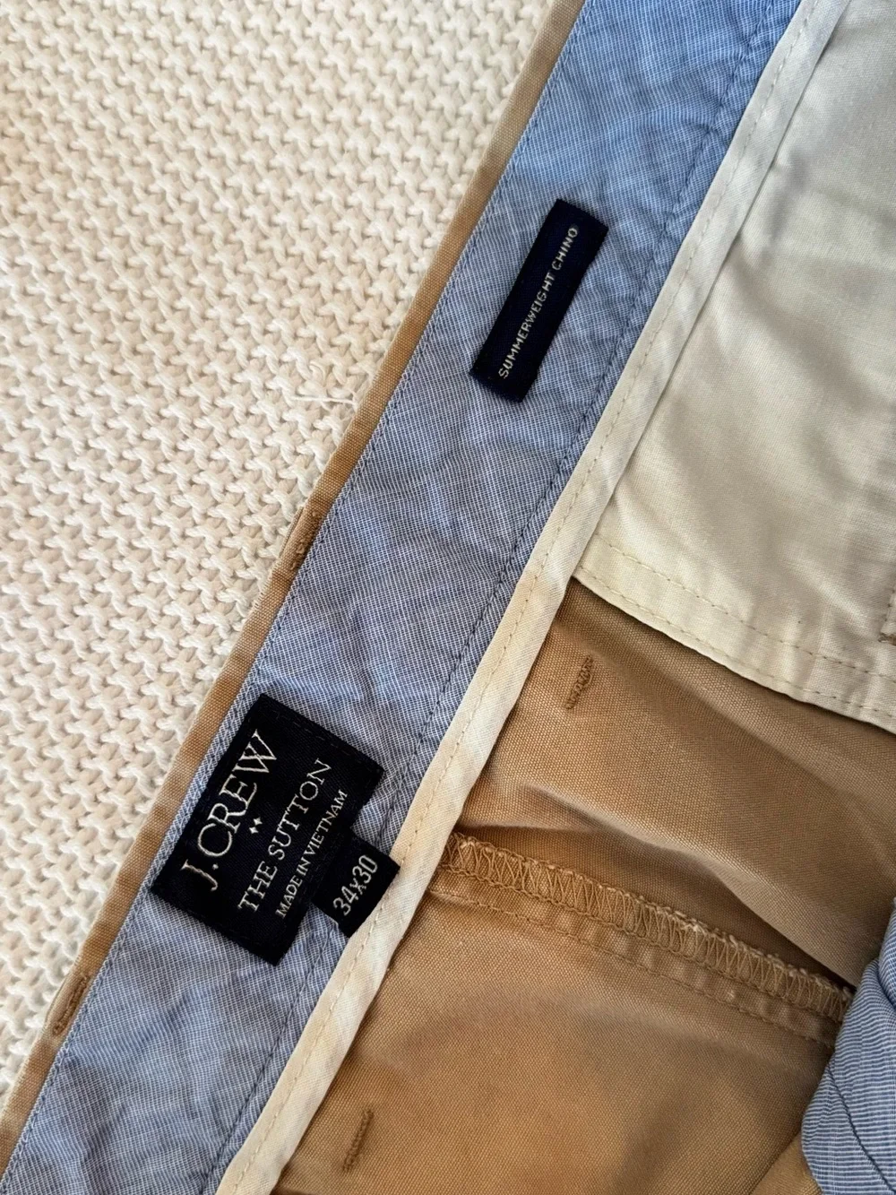 J. CREW The Sutton Slim Straight Khaki Chinos Mens Pants